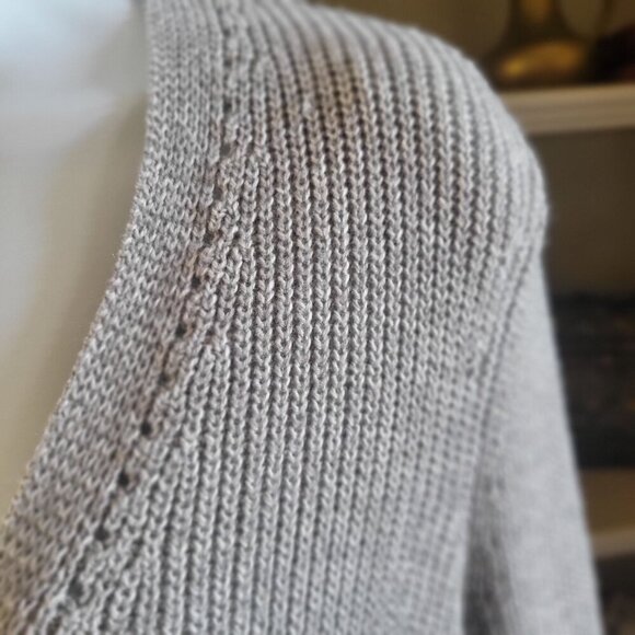 Talbots Womens Open Front Gray Knit Cardigan Sweater Small - Picture 6 of 9